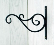 Wieszak Hak Uchwyt metalowy kuty na doniczkę - Czarny RAL 9005 (W69)