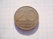 Polska moneta 20 zł złotych 1986 duża