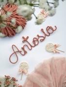 Imię, napis 7 liter, rozmiar S, ze sznurka i drutu, na ścianę