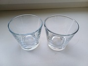 Dwa szklane świeczniki okrągłe