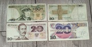 Banknoty z PRL 2x50zł i2x20zł