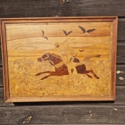 Obraz drewno intarsje 1959 rok FARYS