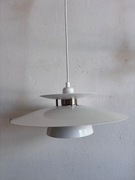 Lampa duńska  biała duża retro prl space Age