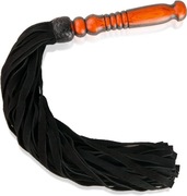 Flogger ze skóry naturalnej w klasycznym kolorze czarnym - 36 pasków skóry