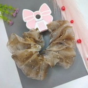 Gumka * do Włosów Duża Elegancka Scrunchie Przeźroczysta Złota