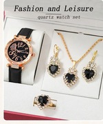 Zegarek damski z łańcuszkiem kolczykami 