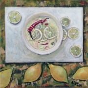 Martwa natura z cytrynami - obraz akrylowy