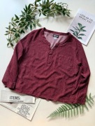 Burgundowa bluzka we wzory 100% wiskoza plus size