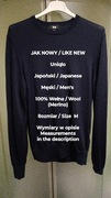 Uniqlo Japoński męski sweter z wełny merynosów, 100% Wełna (Merino), Roz. M