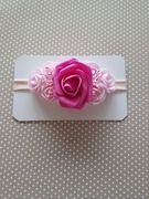 Opaska z różyczkami na chrzest, urodziny, wesela