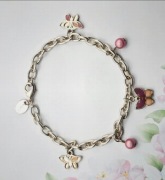 Claire's motyle motylki srebrna bransoletka bransoleta łańcuszek Modna