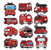 Przypinki do butów typu crocs charms piny zawieszki auta straż pożarna 