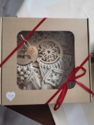 Box,6szt ozdób na choinkę ,boho, handmade, boże narodzenie, makrama
