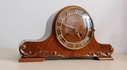Piękny stary drewniany zegar kominkowy Junghans. Vintage.