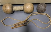 Vintage  akcesoria sportowe hantelek kula skakanka