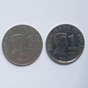 Monety, Filipiny 1 peso 2017 i 1 peso 1997