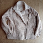 L.o.g.g. H&M beżowa kurtka ramoneska baranek miś filc rozm 34