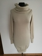 Sukienka Sweter Italy Wełniana 95%  R XS S Beżowa Fred Perry Luksusowa
