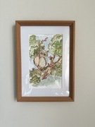 Akwarela Sówka ręcznie malowany obrazek do pokoju dziecka