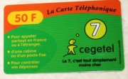 karta tel  chipowa zużyta Francja reklama Telefonii  7 Cegetel