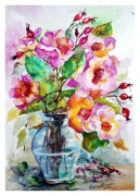  "Dzikie różyczki" - akwarela