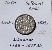 INDIE Sułtanat Delhi Tanka Sikandar 1508 A.D Ag