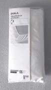 Białe prześcieradło z gumką IKEA Dvala 120x200 - gęsta 100% bawełna 