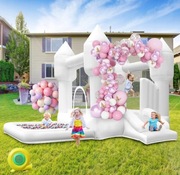 Zamek Dmuchany Biały Zjeżdżalnia Basen Plac Zabaw 323x270x218cm pompa