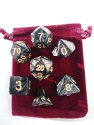 Zestaw 7 kości RPG Czarne + Woreczek do wyboru 