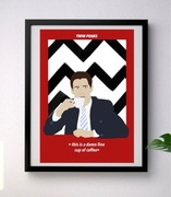 Twin Peaks plakat A3 Agent Cooper kawa coffee