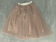 Beżowa / pudrowy róż spódnica tiulowa midi