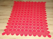 CZERWONY  obrus / szydełko 145cm.x 100cm.