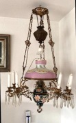 Żyrandol/ lampa naftowa świecowa Secesja XIX/XXw