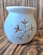 Kominek zapachowy ceramiczny biały + wosk