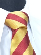 NOWY, złoto-bordowy regimental wykonany z miękkiego jedwabiu