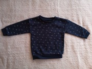 Granatowa bawełniana bluza w kwiatki kwiaty Primark 86 jak nowa