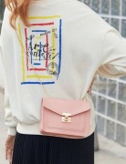 Torebka crossbody w kolorze różowym 100 % PU skóra