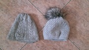 Czapka zimowa szara zestaw r. 128-134cm 8-9 