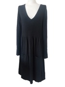 Biaggini ciepła czarna sukienka damska akryl bawełna r XL