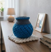 Wazon dekoracyjny crochet z dywanem, ręcznie robiony 