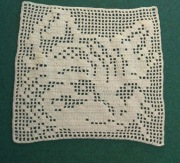 Ozdoba szydełkowa - / Kot / ok. 58 x 52 cm 