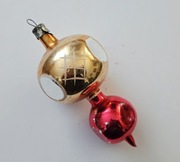 Bombka szklana wisior retro ozdoby choinkowe prl vintage kształtki