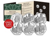Jersey zestaw 5x 50 pence 2024 Katedry 