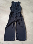 stylowy granatowy kombinezon z szerokimi nogawkami H&M w rozmiarze
