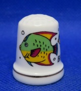 Naparstek Kolekcjonerski Porcelanowy Tropikalne Ryby Barbados