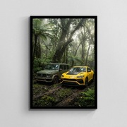 Lamborghini Urus | Mercedes G Klasa - Plakat A4 w ramce 