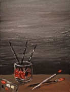 Obraz olejny 30x40 - tytuł: W kapsule czasu