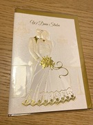 Kartka okolicznościowa z okazji ślubu + złota koperta ślub wesele 