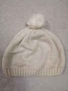Beżowa kremowa wełniana czapka z angorą H&M 110 - 116 122 128 jak nowa