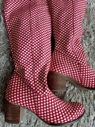 Skórzane kozaki Zapato czerwona kratka szachownica